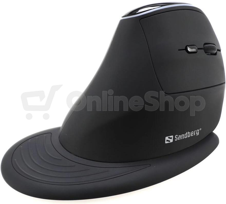 Sandberg Wireless Vertical Mouse Pro, bezdrátová ergonomická myš, černá (630-13)