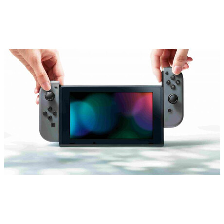 Nintendo Switch console with grey Joy-Con
