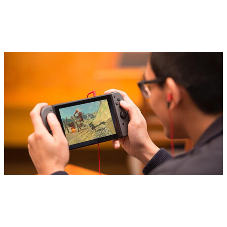 Nintendo Switch console with grey Joy-Con