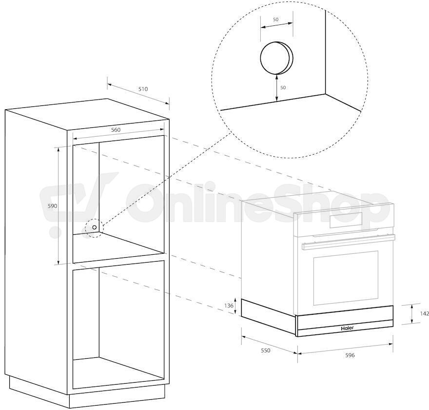 Ohřívací zásuvka Haier HWO15NWD6XB1