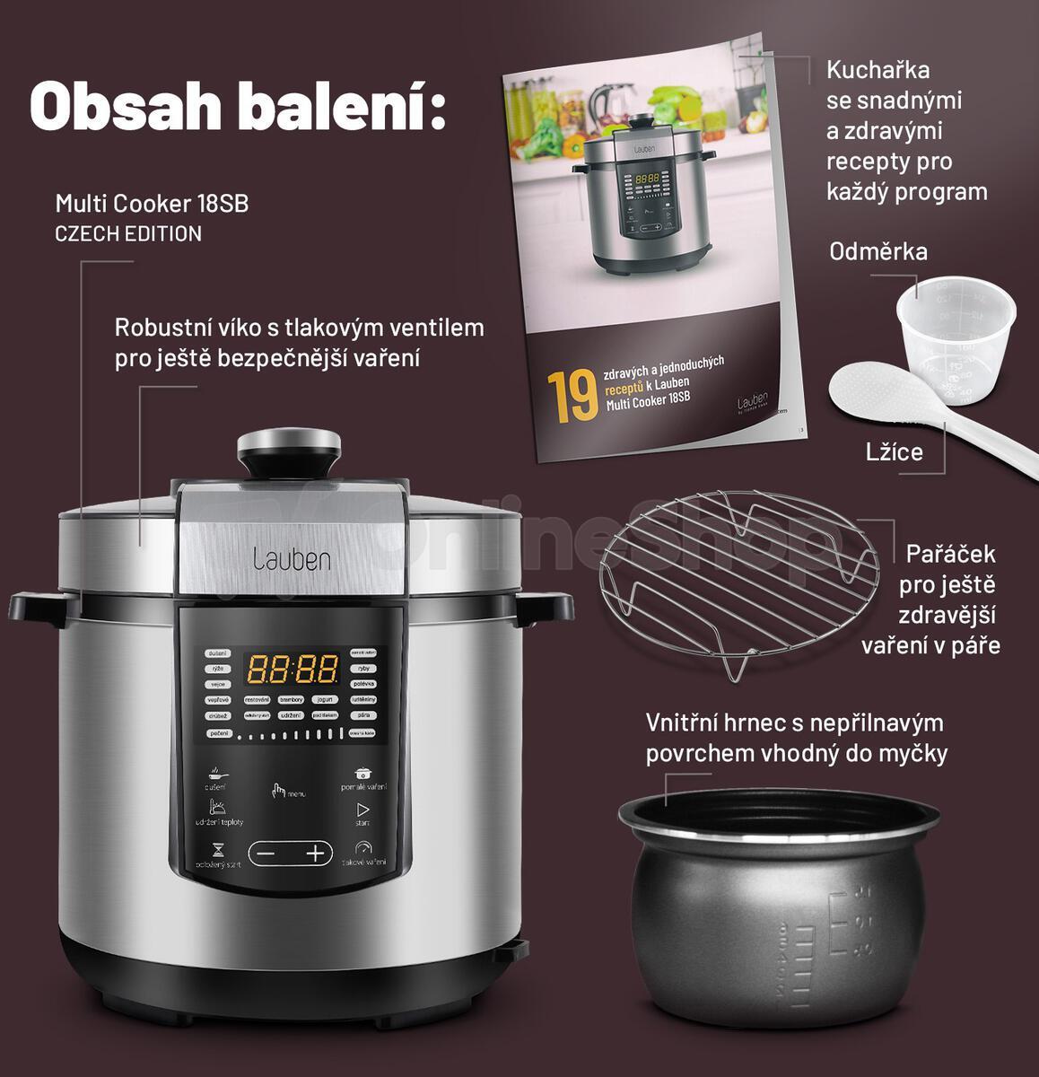 Multifunkční hrnec Lauben Multi Cooker 18SB
