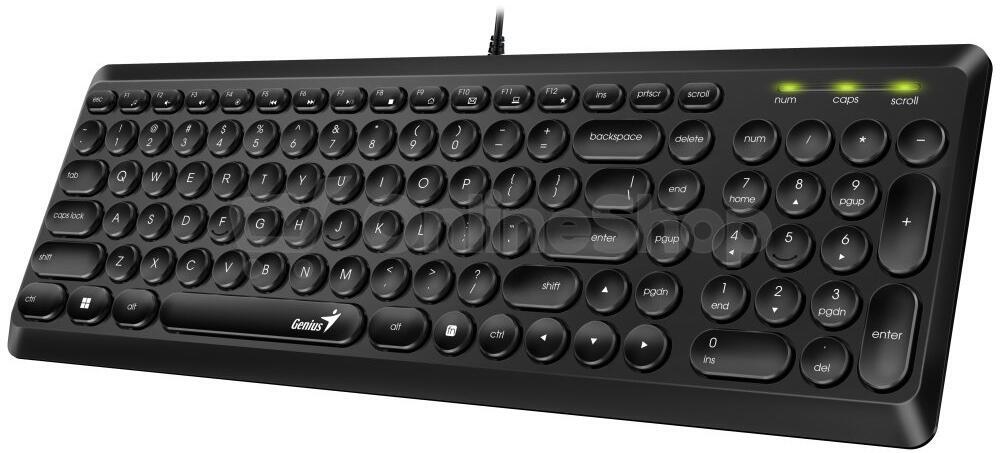 GENIUS Slimstar Q200/ Drátová/ USB/ černá/ retro design/ CZ+SK layout (31310020403)