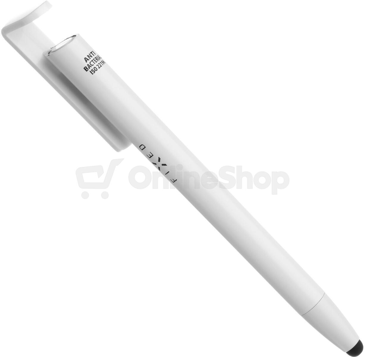Propiska 3v1 se stylusem a stojánkem FIXED Pen, antibakteriální povrch, bílé