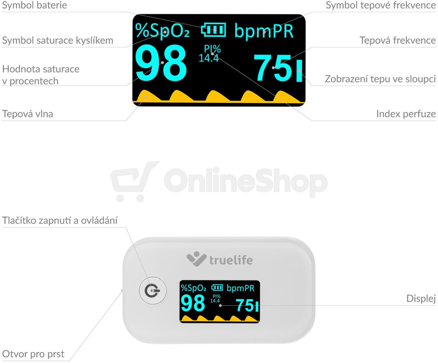 Pulzní oxymetr TrueLife Oximeter X3
