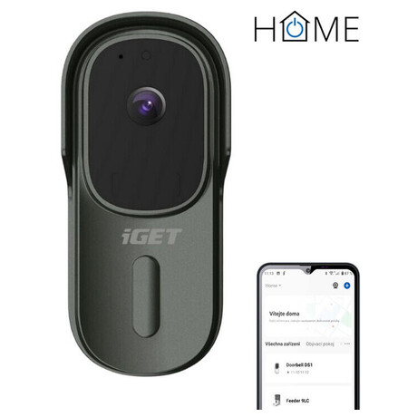 iGET HOME Doorbell DS1 Anthracite - WiFi bateriov videozvonek, FullHD, obousmrn zvuk, CZ aplikace (foto 4)