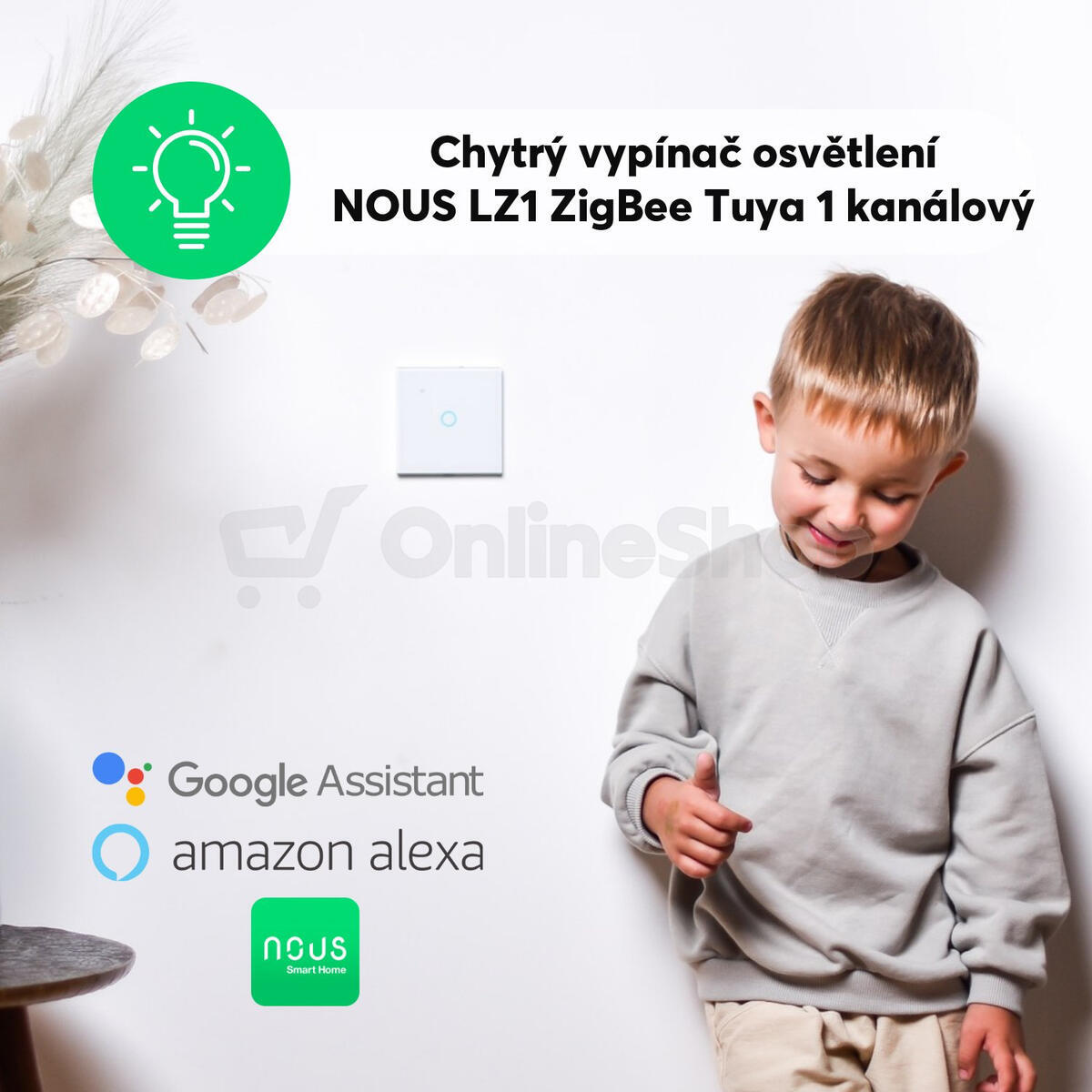 Smart vypínač osvětlení NOUS LZ1 ZigBee Tuya