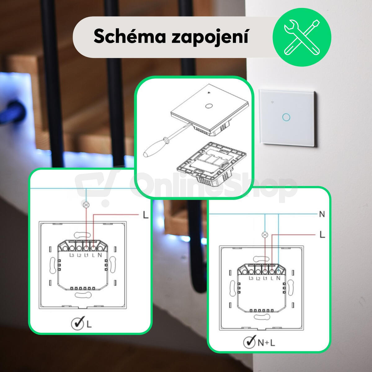 Smart vypínač osvětlení NOUS LZ1 ZigBee Tuya