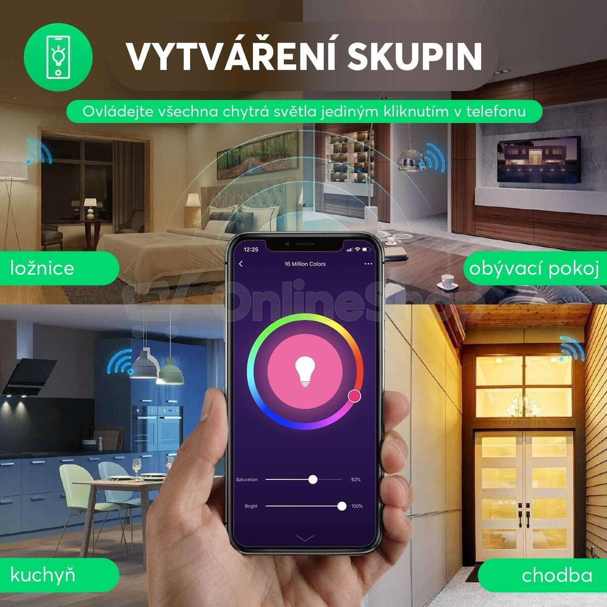 Smart LED žárovka E27 9W RGB NOUS P3 WiFi Tuya