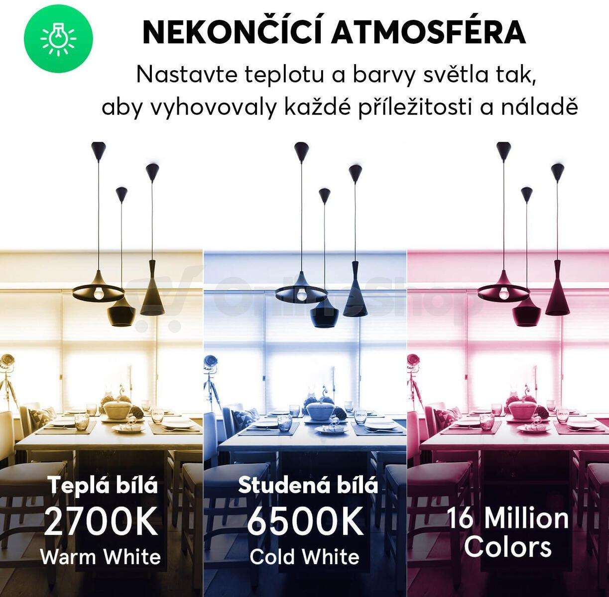 Smart LED žárovka E27 9W RGB NOUS P3 WiFi Tuya