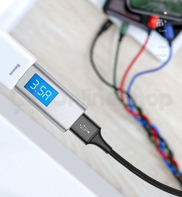 Baseus rychlý nabíjecí / datový kabel 4v1 2* Lightning + USB-C + Micro USB 3,5A 1,2m, černá (CA1T4-A01)