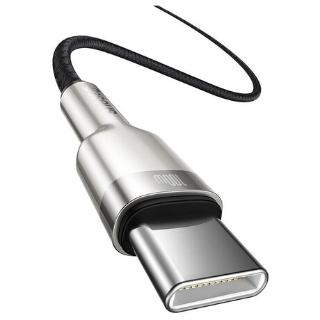 Baseus Cafule Series nabjec / datov kabel USB-C samec na USB-C samec s kovovmi koncovkami 100W 1m, ern (CATJK-C01)