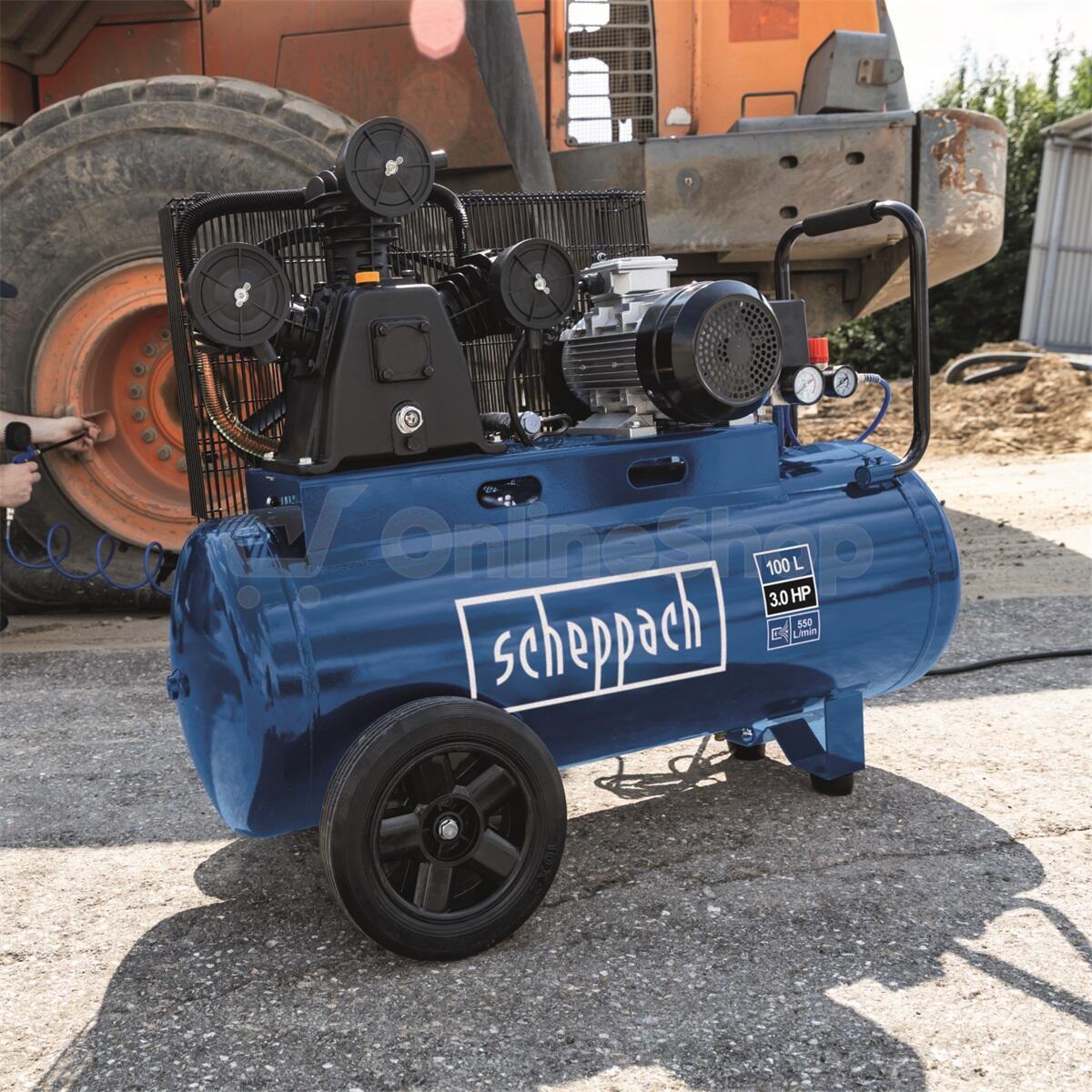 Olejový kompresor Scheppach HC 550 tc, 100 l