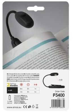 Emos LED svítilna na čtení, 10 lm, 1× AAA (P3400)