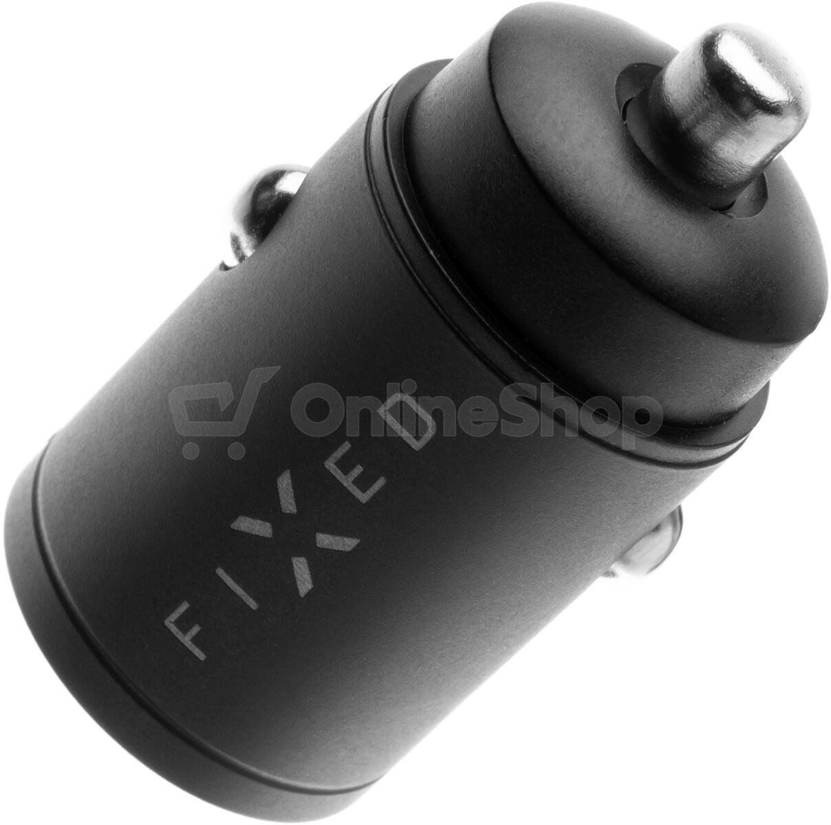 Autonabíječka FIXED s 2xUSB-C výstupem v miniaturním provedení, podpora PD, 30W, černá