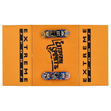 Teddies Skateboard prstov roubovac 2ks plast 10cm s rampou s doplky v krabice 30x24x6cm (foto 2)