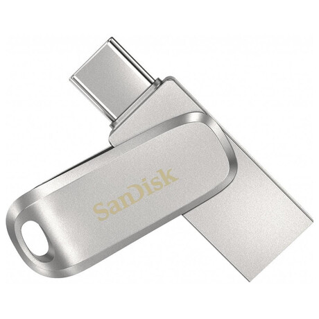 SanDisk Ultra Dual Drive Luxe USB-C 64GB / USB 3.0 Typ-C / USB 3.0 Typ-A / stbrn (SDDDC4-064G-G46)