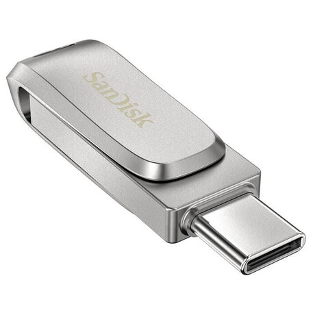 SanDisk Ultra Dual Drive Luxe USB-C 64GB / USB 3.0 Typ-C / USB 3.0 Typ-A / stbrn (SDDDC4-064G-G46)