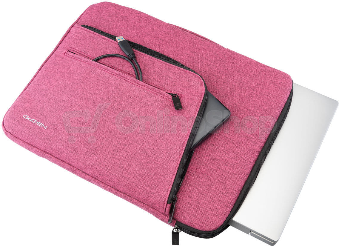 Pouzdro na notebook GoGEN Sleeve Pro do 15,6" - růžové