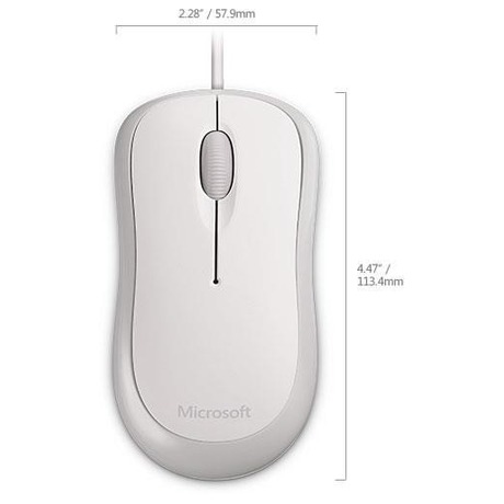 Myš Microsoft Basic Optical / optická / 3 tlačítka / 800dpi - bílá - Microsoft Basic Opt Mouse Mac/Win USB White (foto 3)