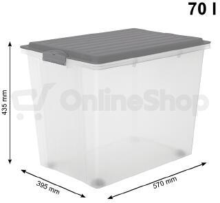 ROTHO úložný box COMPACT 70L - šedá