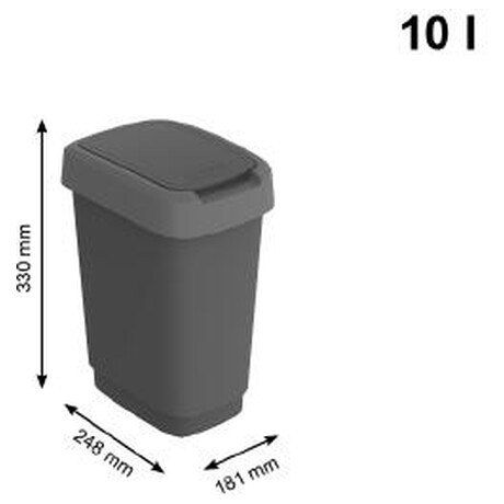 ROTHO TWIST odpadkový koš 10L - šedá
