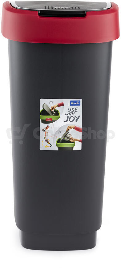 Poubelle Curver 50l Rotho Twist Poubelle 50L Noir/Citron