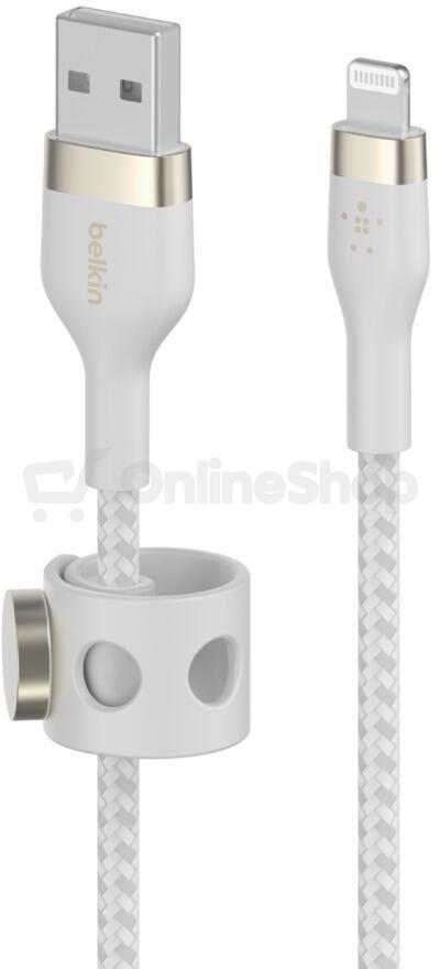 Belkin kabel USB-A s konektorem LTG,3M bilý pletený (CAA010bt3MWH)