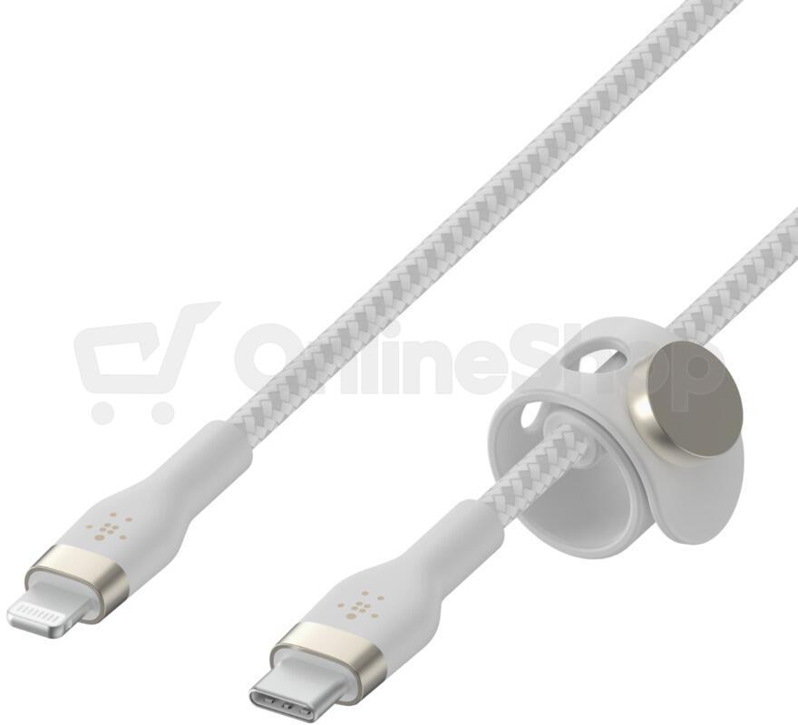 Belkin kabel USB-C s konektorem LTG,3M bilý pletený (CAA011bt3MWH)