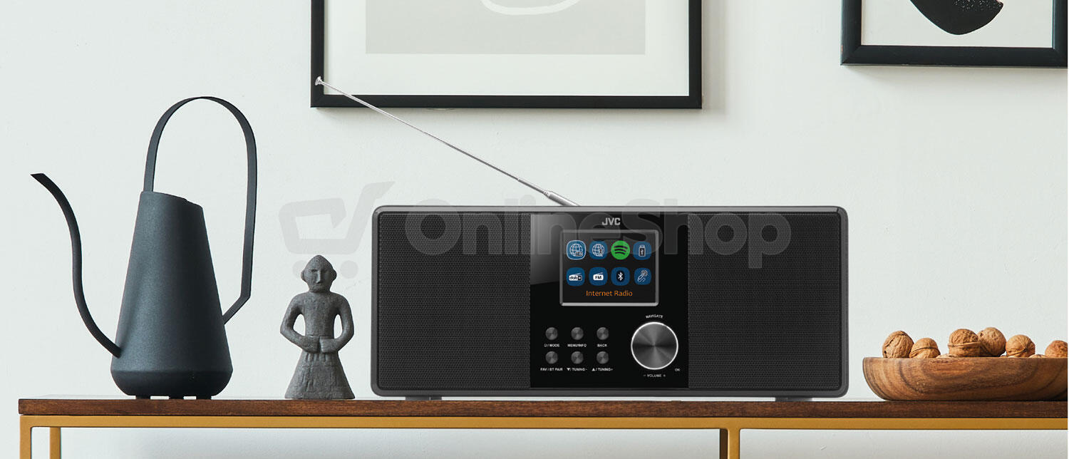 Radiopřijímač DAB+ JVC RA-E981B, černé