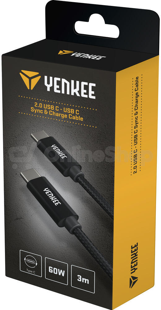 USB-C kabel Yenkee YCU C103 BK