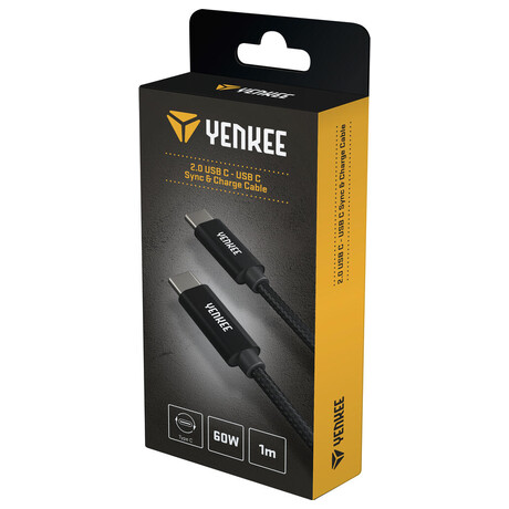 USB kabel Yenkee YCU C101 BK C-C 2.0/ 1m