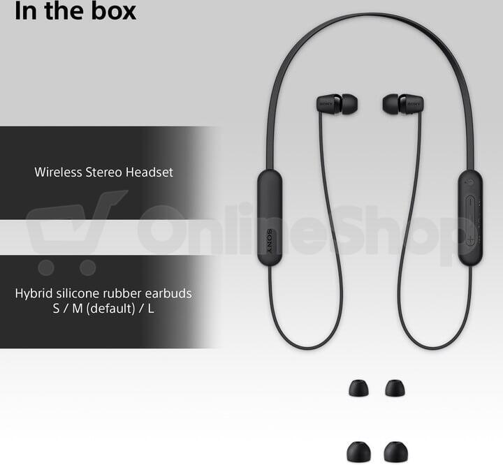 SONY WIC100B.CE7 bezdrátová sluchátka do uší - black