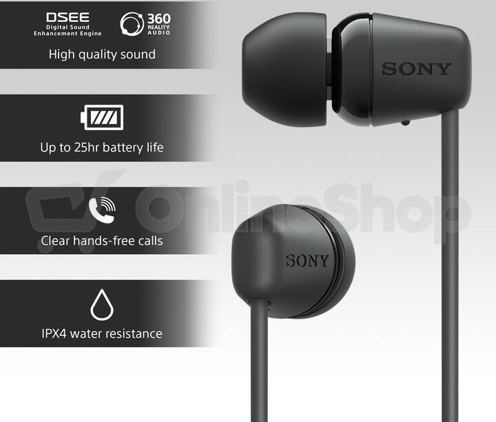 SONY WIC100B.CE7 bezdrátová sluchátka do uší - black