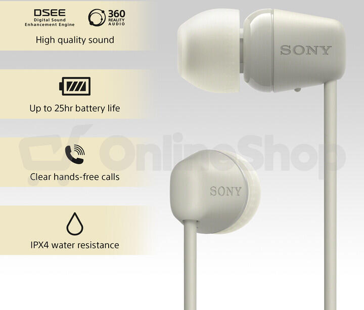 SONY WIC100C.CE7 bezdrátová sluchátka do uší - grey