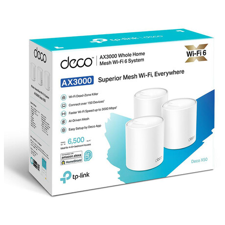 TP-Link AX3000 Smart Home Mesh WiFi6 System Deco X50(3-pack)