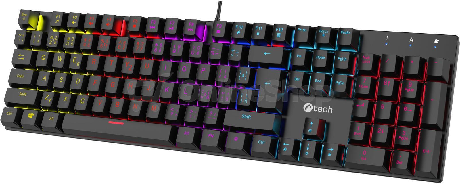 C-Tech Morpheus RGB/Drátová USB/CZ-SK layout/Černá (GKB-11)