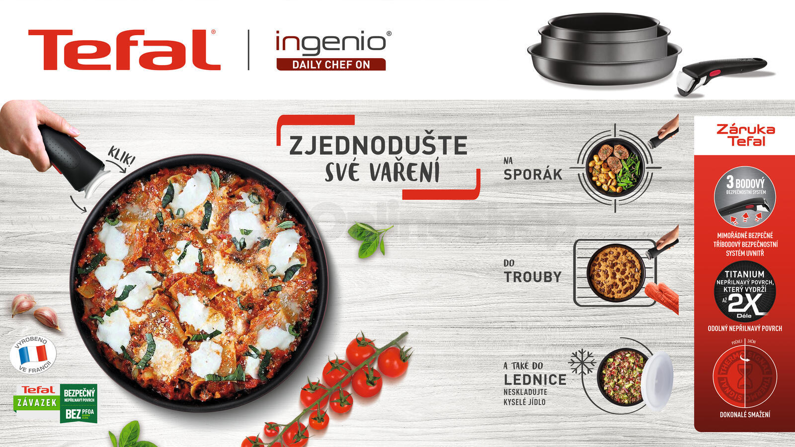 Sada nádobí Tefal Ingenio Daily Chef On L7619202, 8 ks