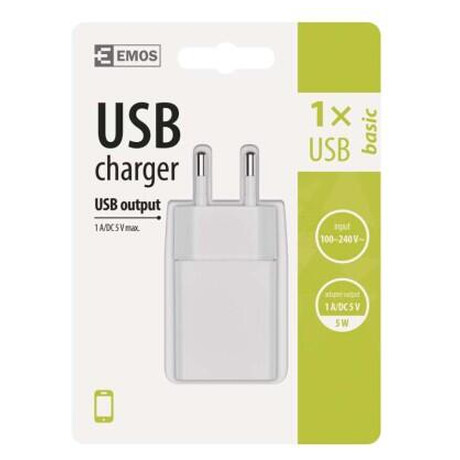 Emos univerzální USB adaptér BASIC do&nbsp;sítě 1A (foto 6)