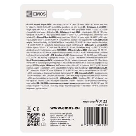 Emos univerzální USB adaptér BASIC do&nbsp;sítě 1A (foto 7)