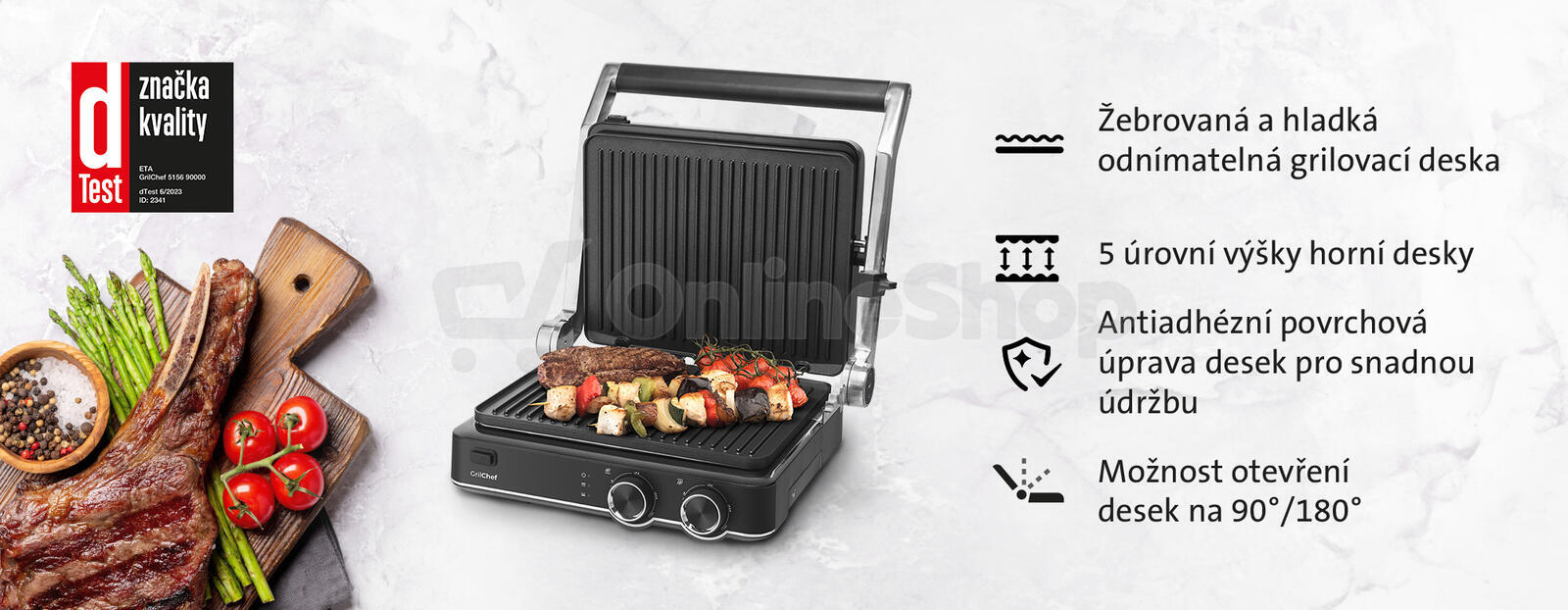 Gril ETA GrilChef 5156 90000, nerez | Skutečná fotografie prodávaného kusu | Skutečná fotografie prodávaného kusu