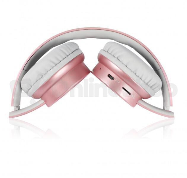 Bluetooth sluchátka ALIGATOR AH02, FM, SD karta, rosegold