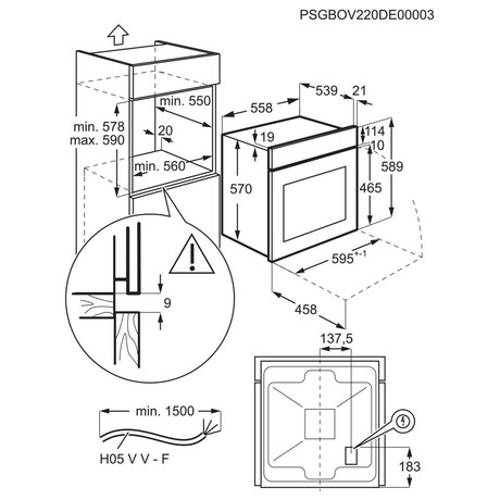 Trouba ELECTROLUX EOF3H50BX