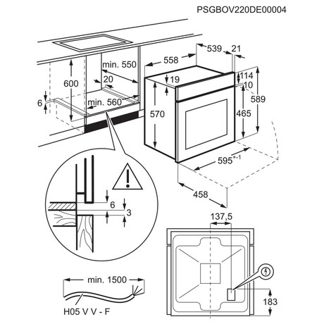 Trouba ELECTROLUX EOF3H50BX