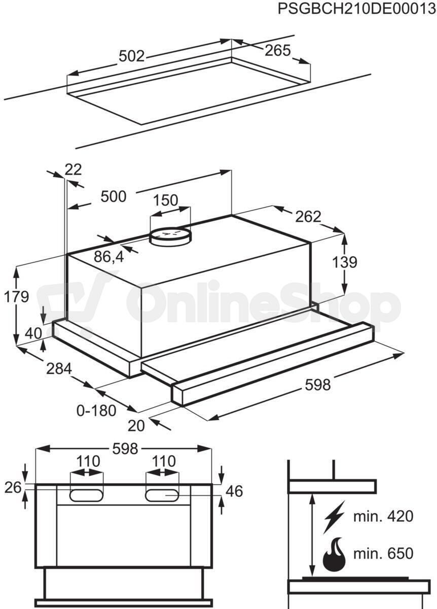 Odsavač par ELECTROLUX LFP326FW