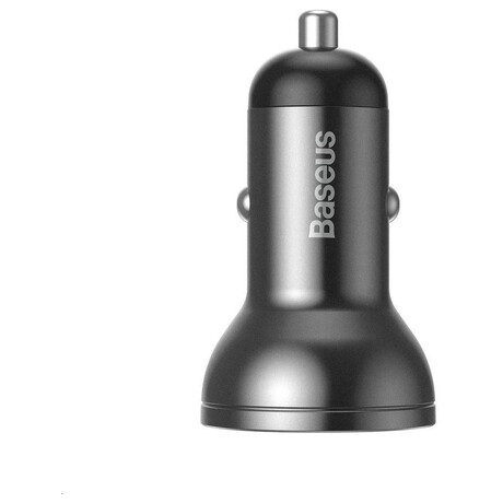 Baseus duln USB adaptr do automobilu s displejem 4,8A 24W, ed (CCBX-0G)