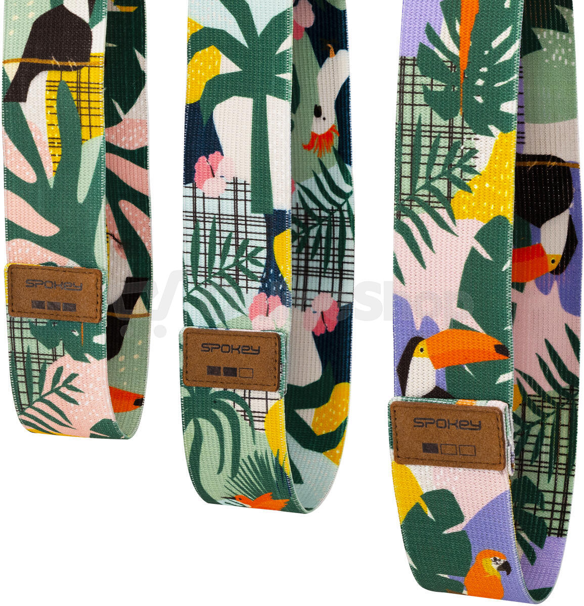 Spokey HOME JUNGLE SET Sada 3 posilovacích textilních gum s obalem