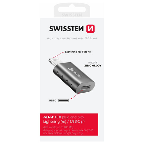 SWISSTEN ADAPTER LIGHTNING(M)/USB-C(F)