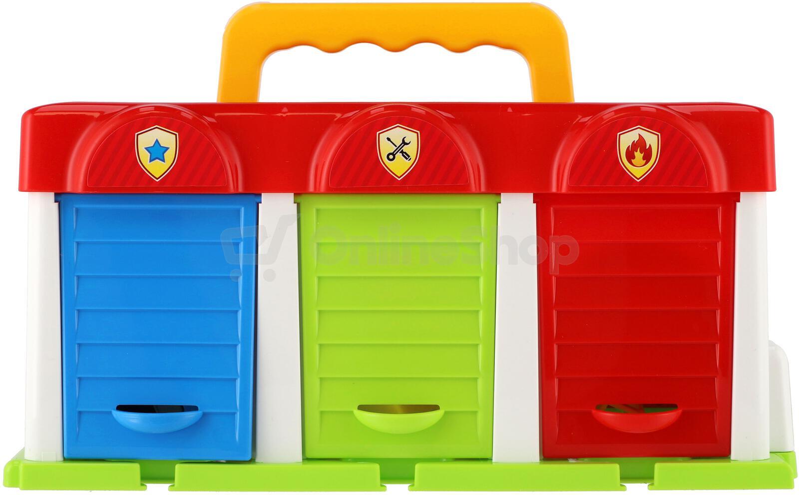 Garáž s autíčky Teddies 3ks + doplňky, plast