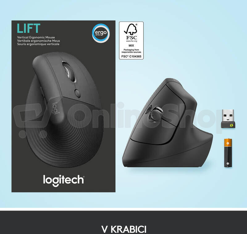 Logitech Wireless Mouse Lift for Business, graphite / black (910-006494)