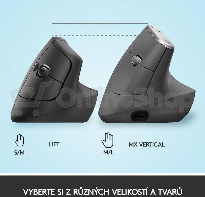 Logitech Wireless Mouse Lift for Business, graphite / black (910-006494)